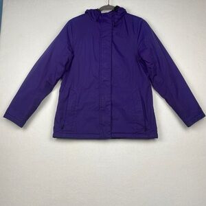 L.L.Bean Purple Fleece Lined Hooded Zip Up Winter Jacket Coat Women's Small